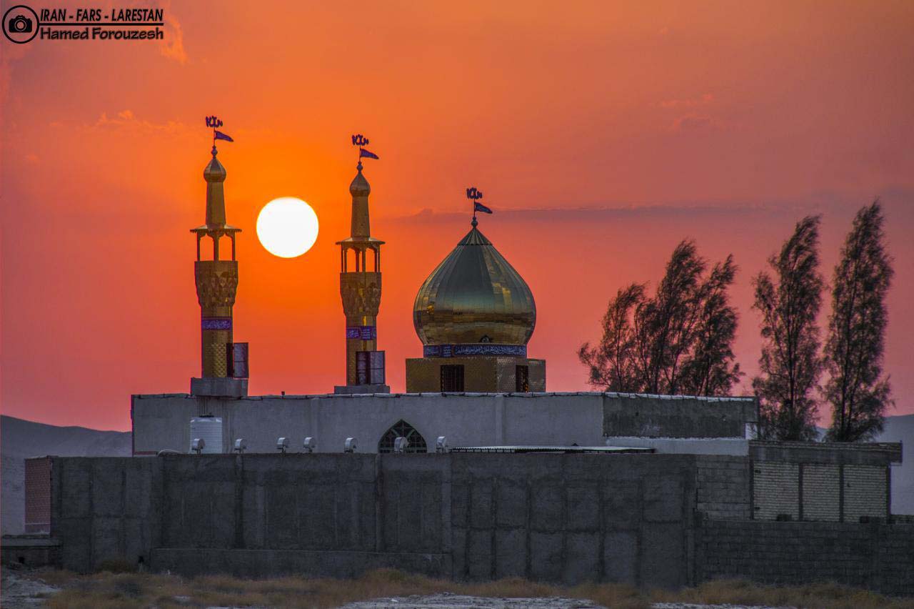 نمایی از مسجد و غروب کورده